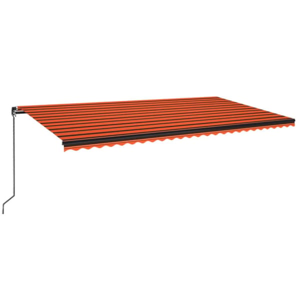 Markis manuellt infällbar 600x350 cm orange och brun