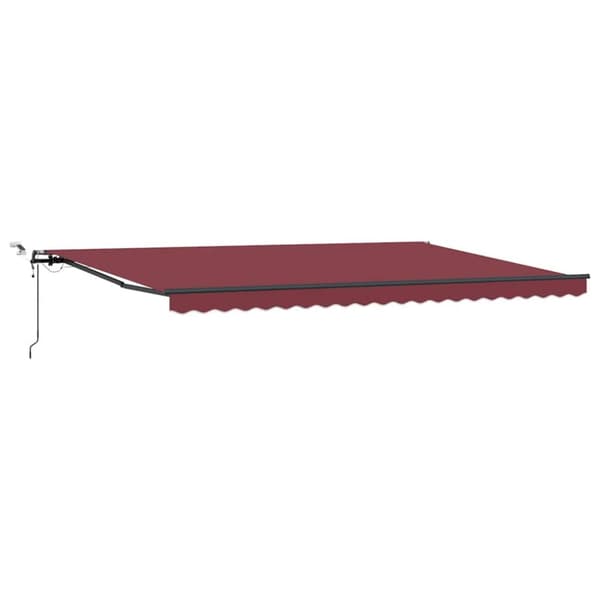Markis automatiskt infällbar med LEDs vinröd 500x300 cm