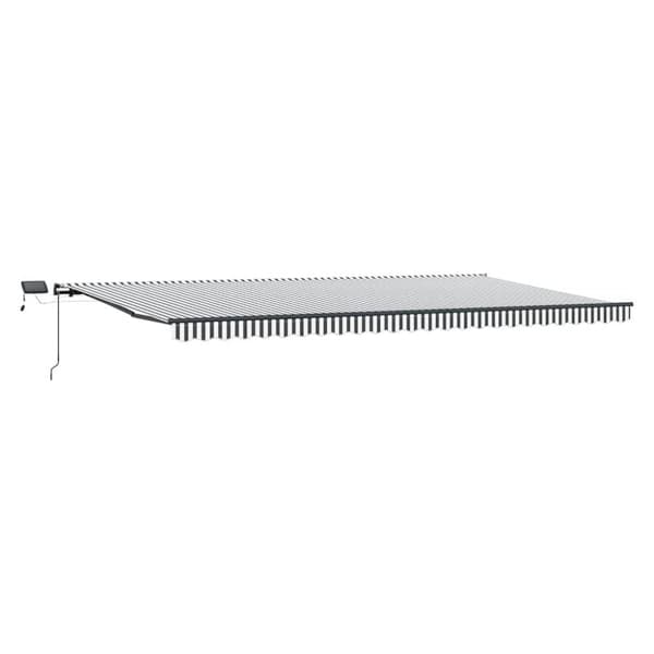 Markis manuellt infällbar med LEDs antracit och vit 600x300 cm