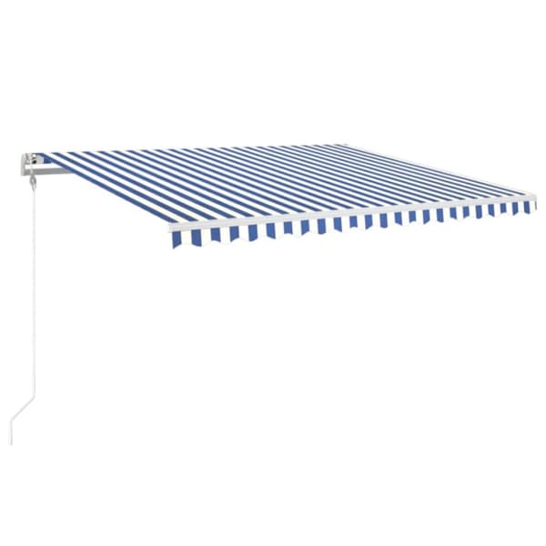 Markis automatiskt infällbar 450x350 cm blå och vit