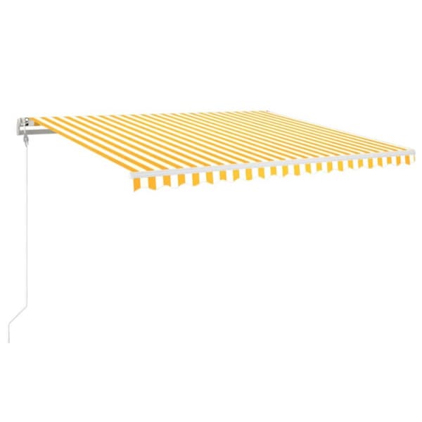 Markis automatiskt infällbar 450x350 cm gul och vit