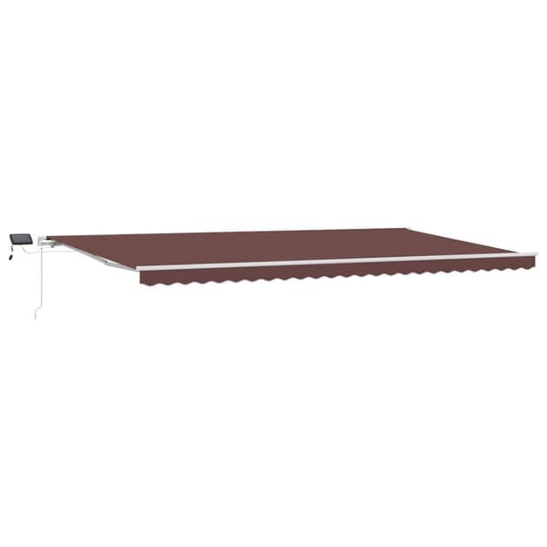 Markis manuellt infällbar med LED 600x300 cm brun