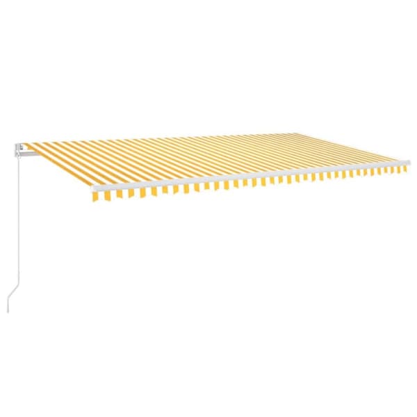 Markis manuellt infällbar med LED 600x300 cm gul och vit