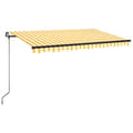Miniatyrbild 2 av 2: Markis manuellt infällbar med LED 450x350 cm gul och vit