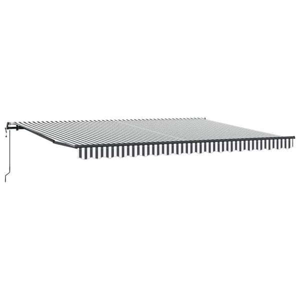 Markis automatiskt infällbar antracit&vit 450x300 cm