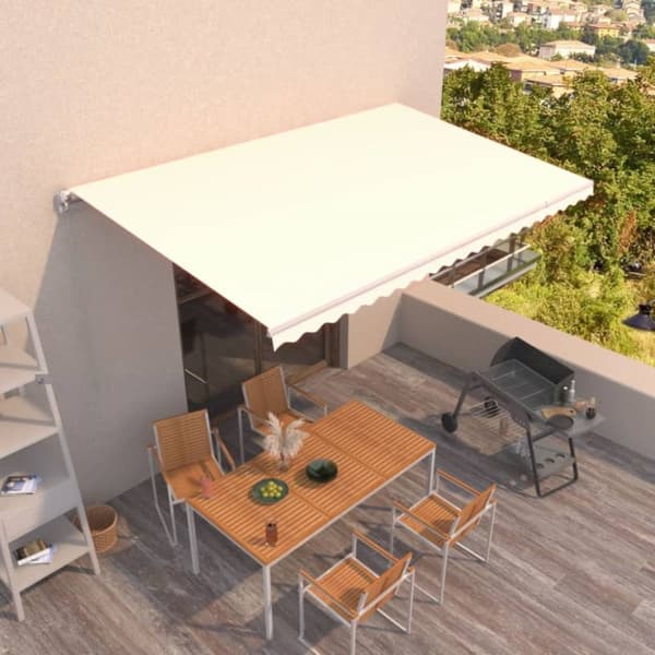 Markis manuellt infällbar 500x350 cm gräddvit