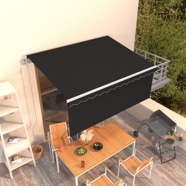 Automatisk markis med rullgardin 3,5x2,5 m antracit