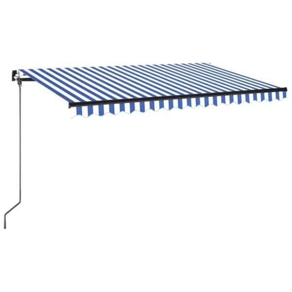 Markis manuellt infällbar 450x350 cm blå och vit