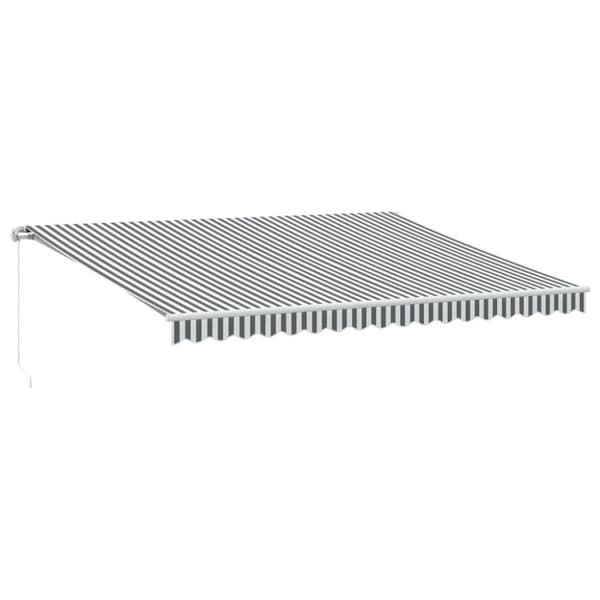 Markis manuellt infällbar med LEDs antracit och vit 450x350 cm