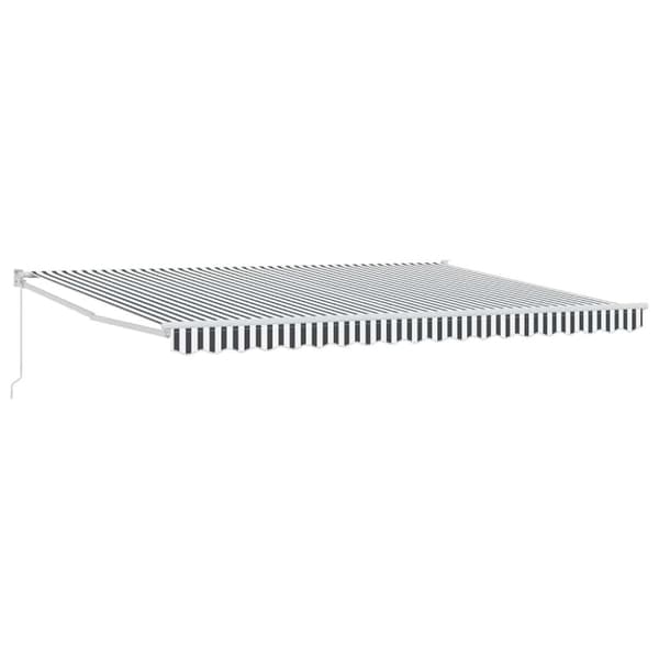 Markis infällbar antracit och vit 4,5x3 m tyg&aluminium