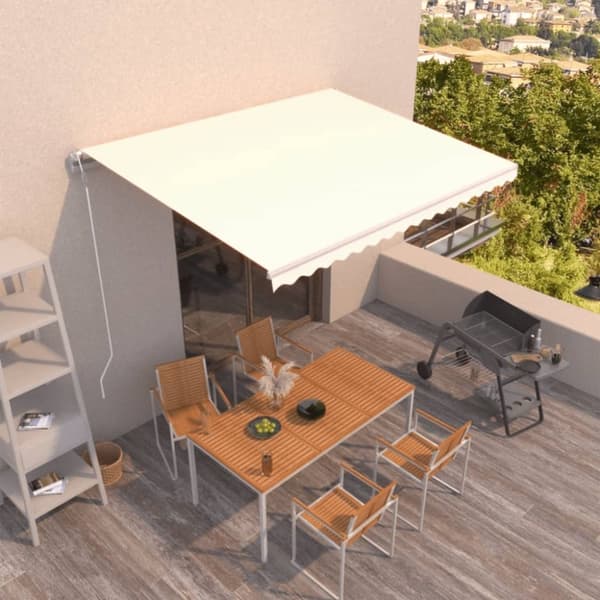 Automatisk markis 450x300 cm gräddvit