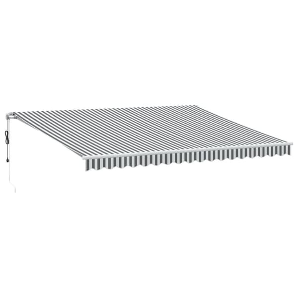 Markis automatiskt infällbar antracit&vit 450x300 cm