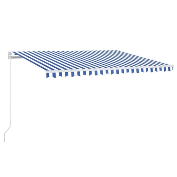 Markis manuellt infällbar 400x350 cm blå och vit