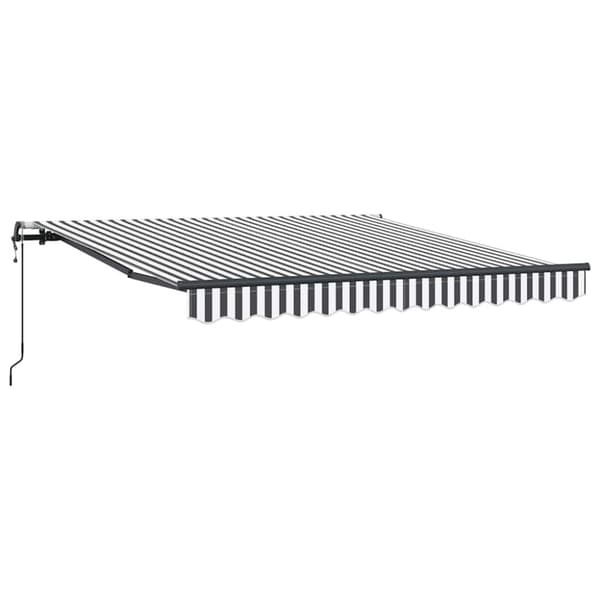Markis automatiskt infällbar antracit&vit 300x250 cm