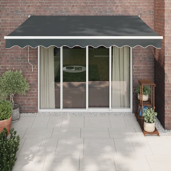 Markis infällbar antracit 3x2,5 m tyg&aluminium