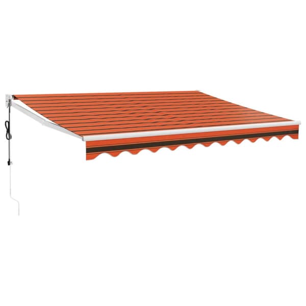 Automatisk infällbar markis orange och brun 3,5x2,5 m