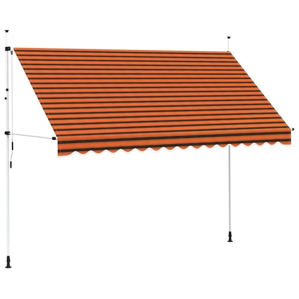 Markis manuellt infällbar 350 cm orange och brun