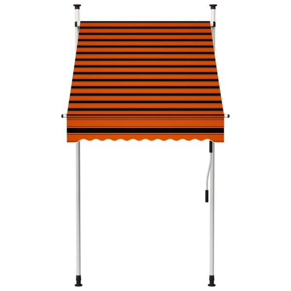 Markis manuellt infällbar 100 cm orange och brun