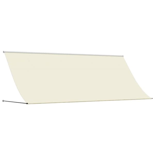 Markis infällbar gräddvit 400x150 cm tyg och stål