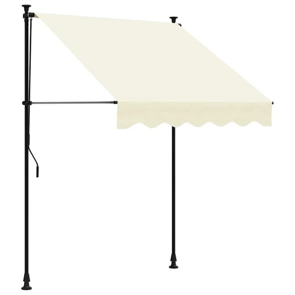 Markis infällbar gräddvit 150x150 cm tyg och stål