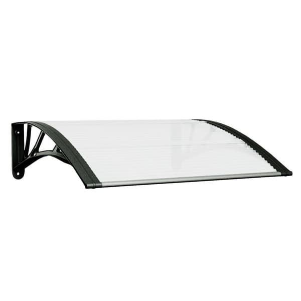 Entrétak svart och transparent 80x75 cm polykarbonat