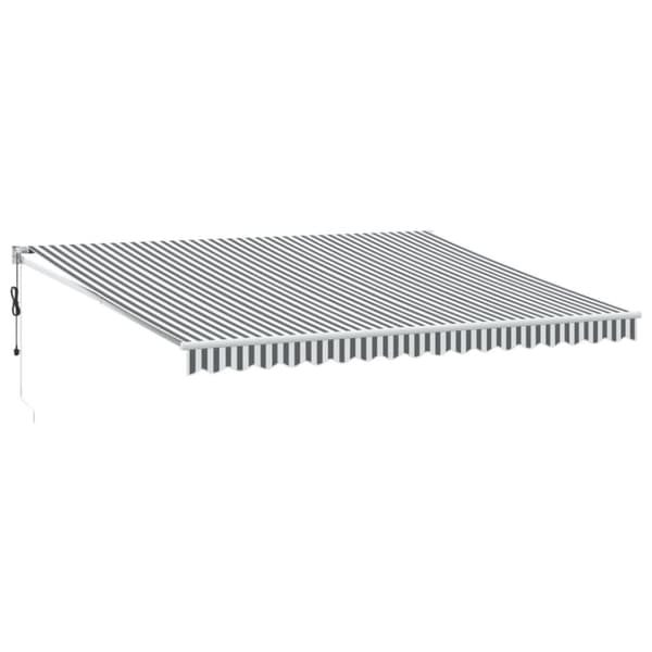 Markis infällbar antracit och vit 4,5x3 m tyg&aluminium