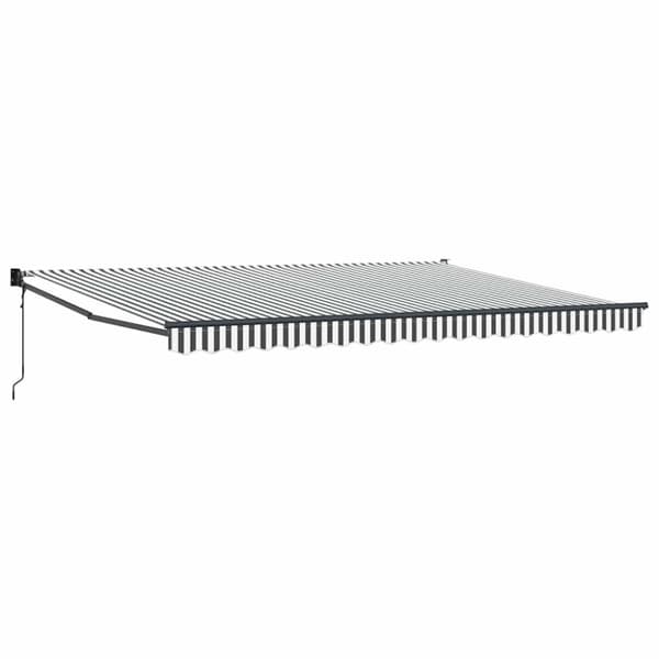 Markis infällbar antracit och vit 4,5x3 m tyg&aluminium