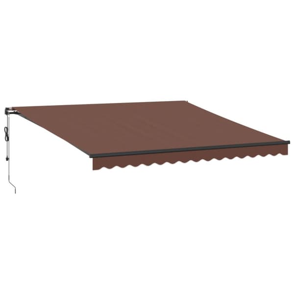 Markis automatiskt infällbar med LEDs brun 400x350 cm