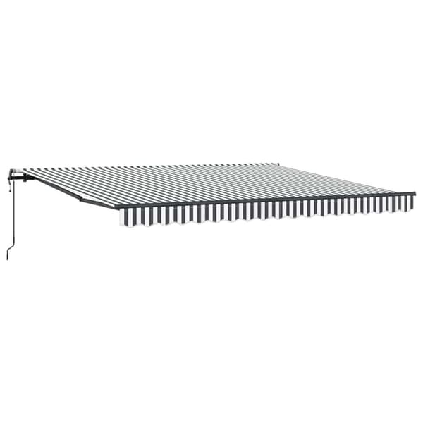 Markis automatiskt infällbar antracit&vit 400x300 cm