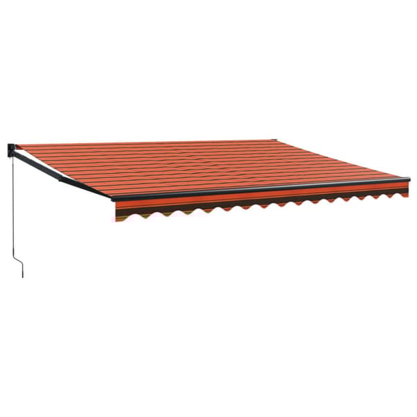 Markis infällbar orange och brun 4x3 m tyg&aluminium