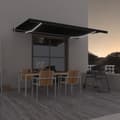 Miniatyrbild 1 av 2: Automatisk markis med vindsensor & LED 500x350 cm antracit