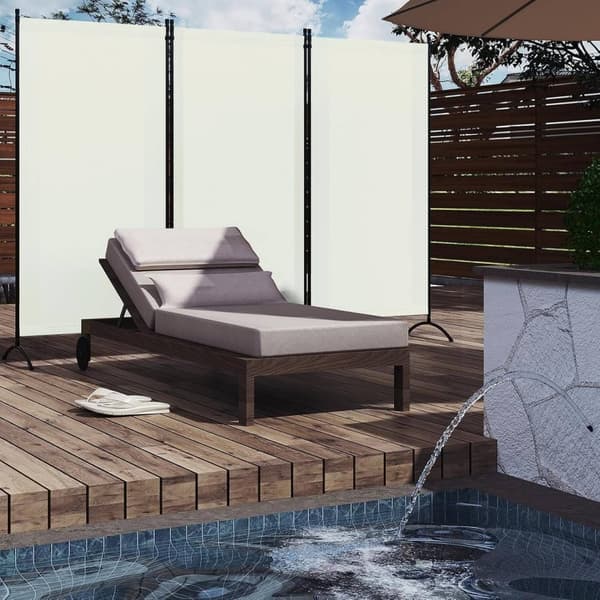 Rootz Privacy Screen Room Divider - Udendørs Screen - Privacy Skillevæg - Vejrbestandigt materiale - 255cm x 181cm - Mørkegrå & Creme