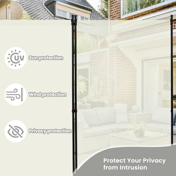 Rootz Privacy Screen Room Divider - Udendørs Screen - Privacy Skillevæg - Vejrbestandigt materiale - 255cm x 181cm - Mørkegrå & Creme