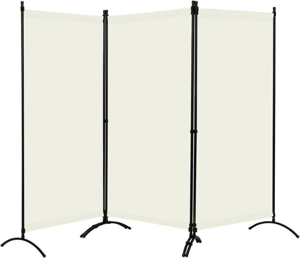Rootz Privacy Screen Room Divider - Udendørs Screen - Privacy Skillevæg - Vejrbestandigt materiale - 255cm x 181cm - Mørkegrå & Creme