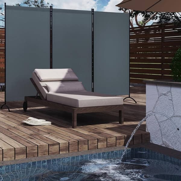 Rootz Room Divider Screen - Privacy Skillevæg - Folde Privacy Screen - 160g/m² Polyester - 255cm x 181cm - Indendørs/Udendørs brug