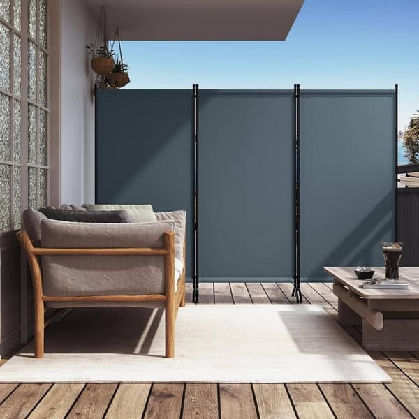 Rootz Room Divider Screen - Privacy Skillevæg - Folde Privacy Screen - 160g/m² Polyester - 255cm x 181cm - Indendørs/Udendørs brug