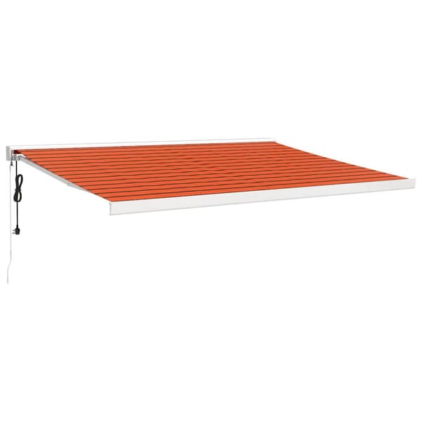 Markis infällbar orange och brun 4,5x3 m tyg&aluminium