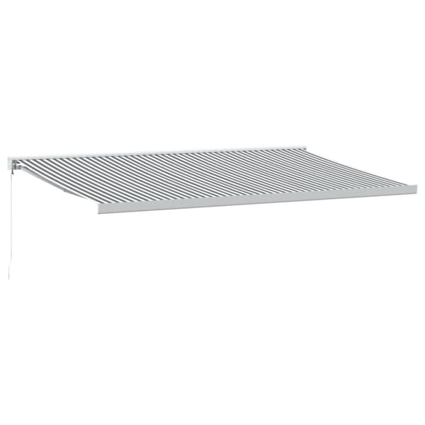 Markis infällbar antracit och vit 5x3 m tyg&aluminium