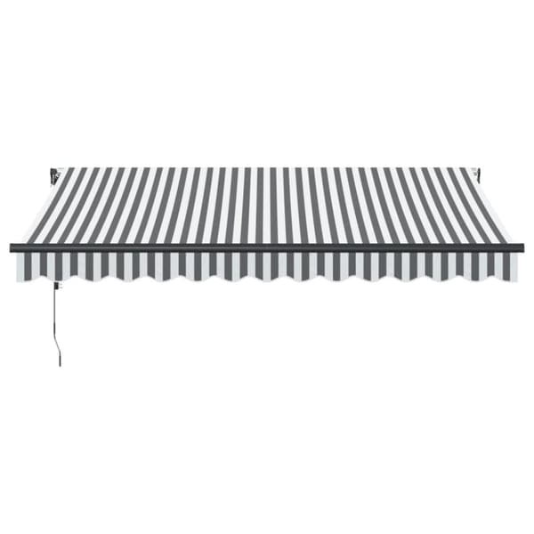 Markis automatiskt infällbar antracit&vit 300x250 cm