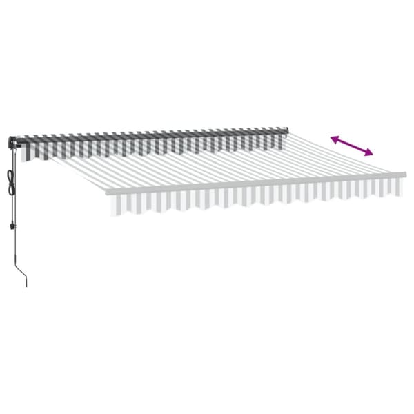 Markis automatiskt infällbar antracit&vit 300x250 cm