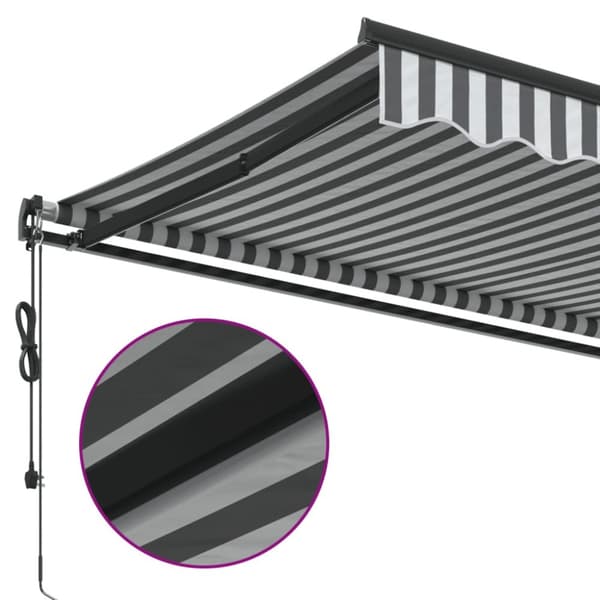Markis automatiskt infällbar antracit&vit 300x250 cm