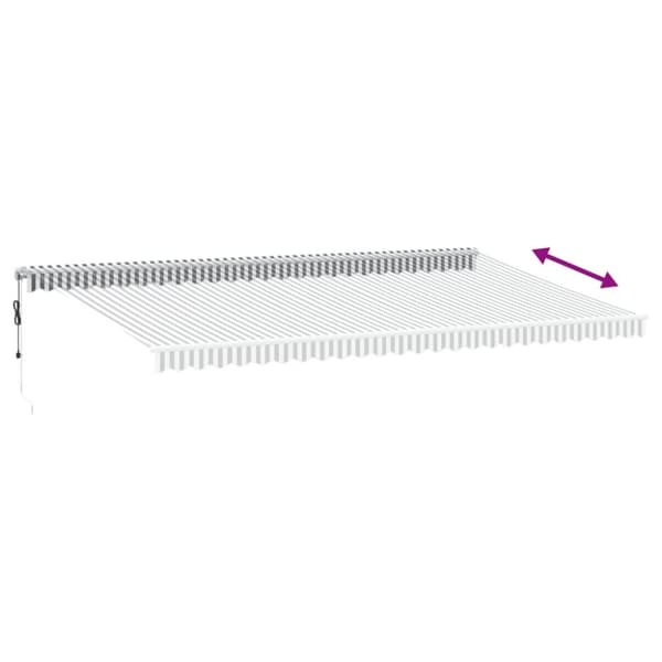 markise m. LED 600x300 cm automatisk betjening antracitgrå hvid