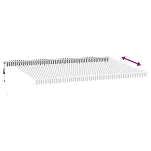 vidaXL Markis automatiskt infällbar antracit och vit 600x300 cm