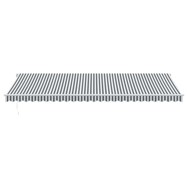 vidaXL Markis manuellt infällbar med LEDs antracit och vit 600x300 cm