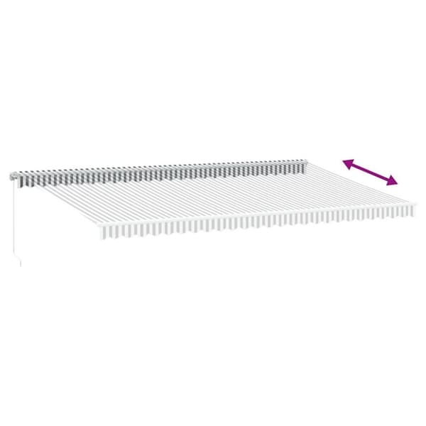 vidaXL Markis manuellt infällbar med LEDs antracit och vit 600x300 cm