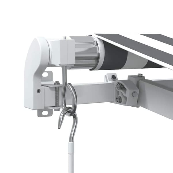 vidaXL Markis manuellt infällbar med LEDs antracit och vit 600x300 cm