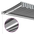 Miniatyrbild 10 av 11: vidaXL Markis manuellt infällbar med LEDs antracit och vit 600x300 cm