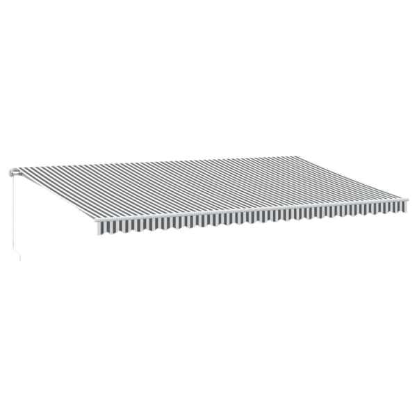 vidaXL Markis manuellt infällbar med LEDs antracit och vit 600x300 cm