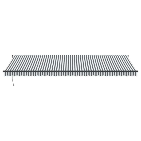 vidaXL Markis automatiskt infällbar med LEDs antracit&vit 600x300 cm