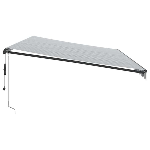 vidaXL Markis automatiskt infällbar med LEDs antracit&vit 600x300 cm